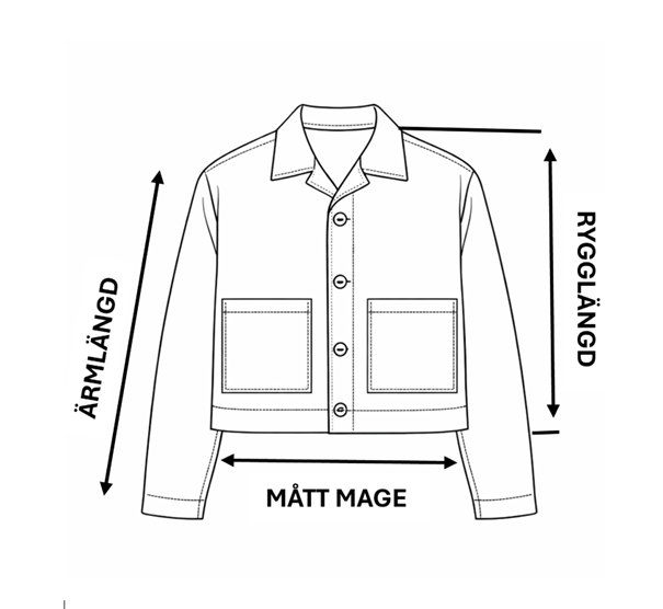 Jacka i marinblått tyg